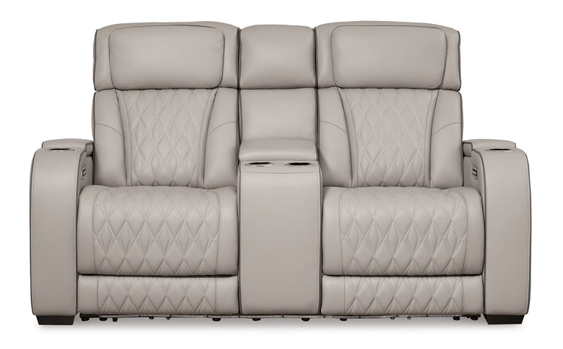 Boyington Power Reclining Loveseat with Console - Coastal Roots Furniture (Courtenay, BC)