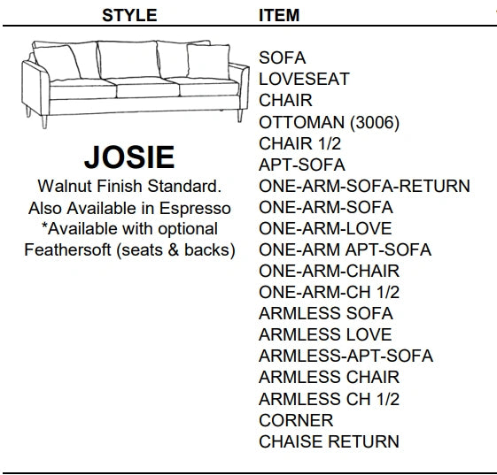 Stylus Sofas JOSIE SOFA