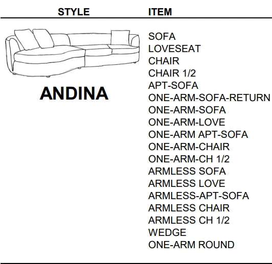 Stylus Sofas ANDINA SOFA