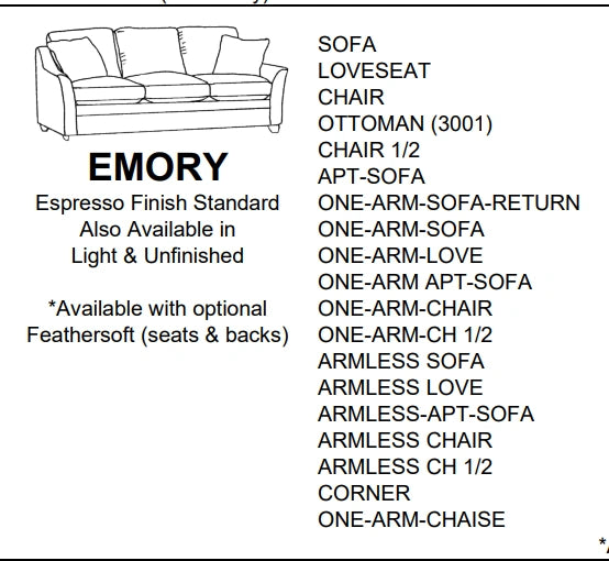 Stylus Sofas EMORY SOFA