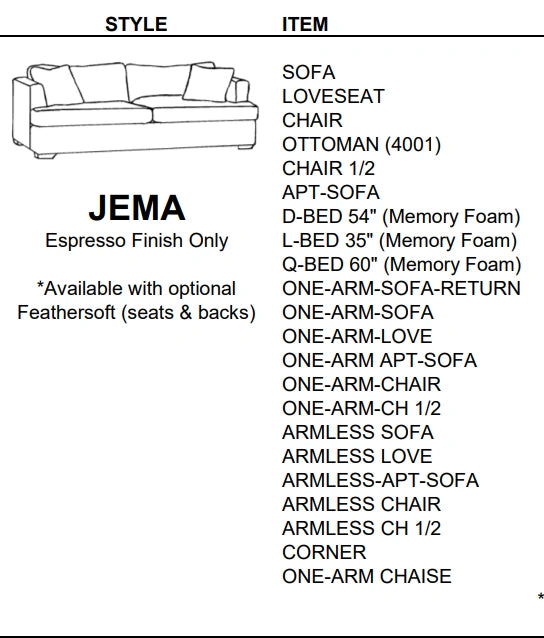 Stylus Sofas JEMA SOFA