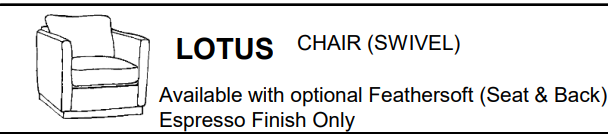 Stylus Sofas LOTUS CHAIR (SWIVEL)