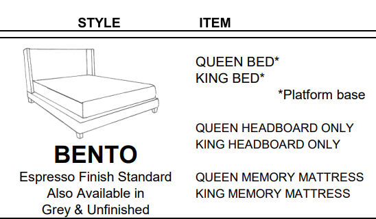 Stylus Sofas BENTO KING BED