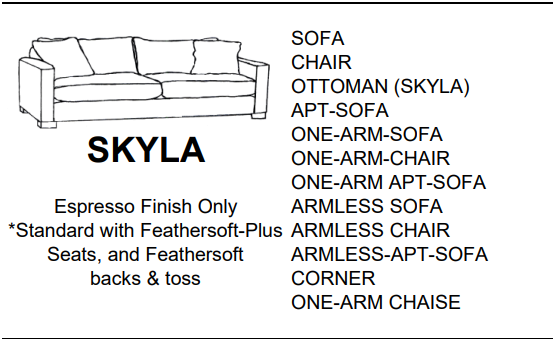 Stylus Sofas SKYLA ARMLESS SOFA