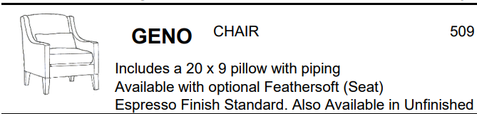 Stylus Sofas GENO CHAIR