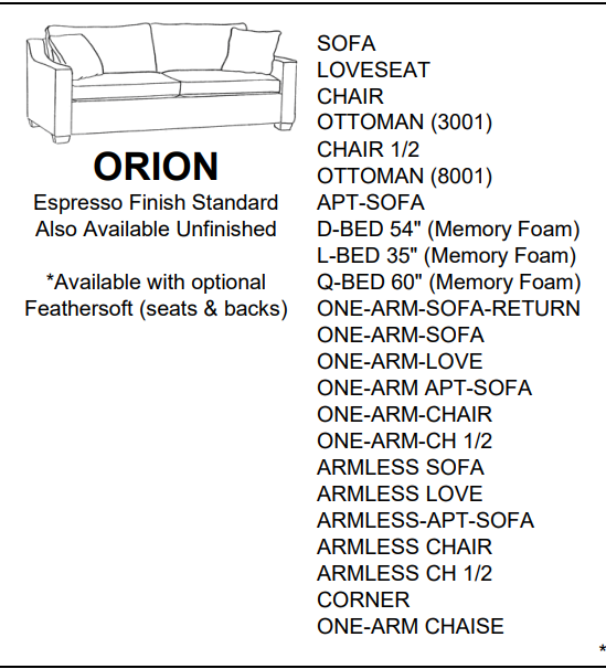 Stylus Sofas ORION ARMLESS SOFA