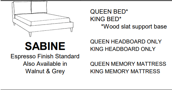Stylus Sofas SABINE QUEEN BED