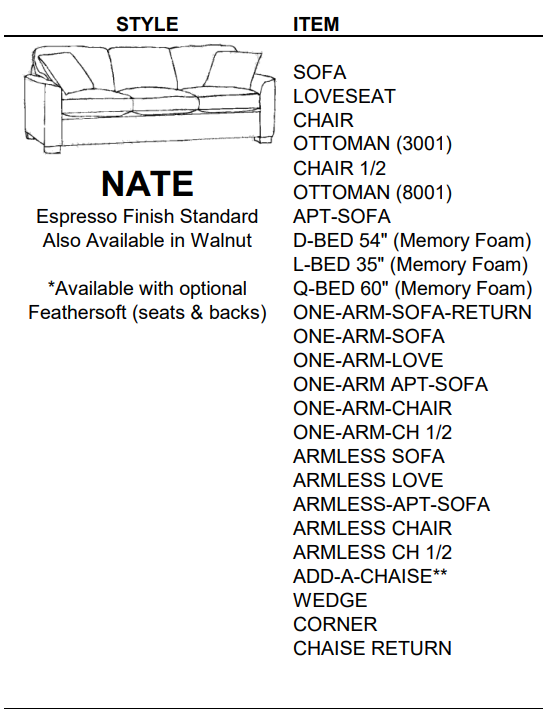 Stylus Sofas NATE ARMLESS LOVE