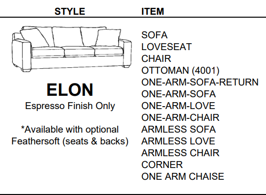 Stylus Sofas ELON ONE-ARM-CHAIR