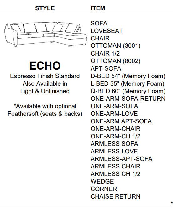 Stylus Sofas ECHO WEDGE