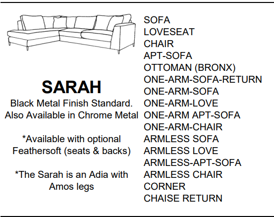 Stylus Sofas SARAH ONE-ARM-SOFA