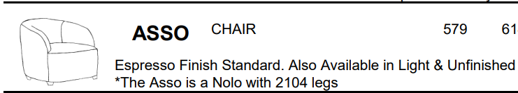 Stylus Sofas ASSO CHAIR