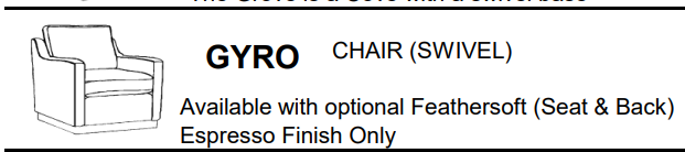 Stylus Sofas GYRO CHAIR (SWIVEL)
