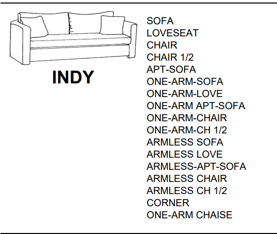 Stylus Sofas INDY LOVESEAT