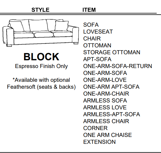 Stylus Sofas BLOCK LOVESEAT