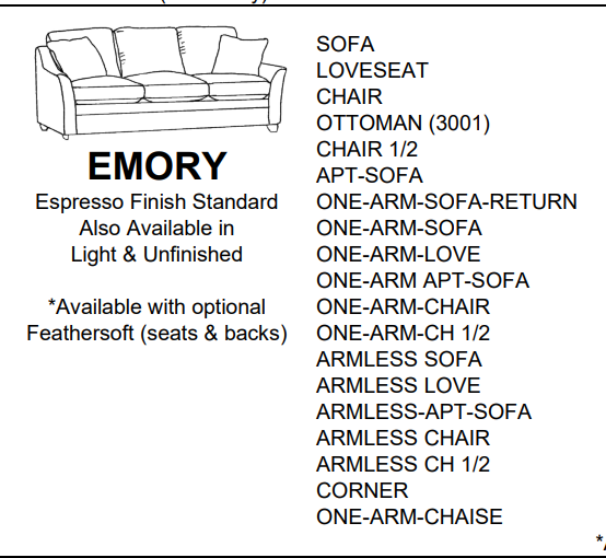Stylus Sofas EMORY ARMLESS LOVE
