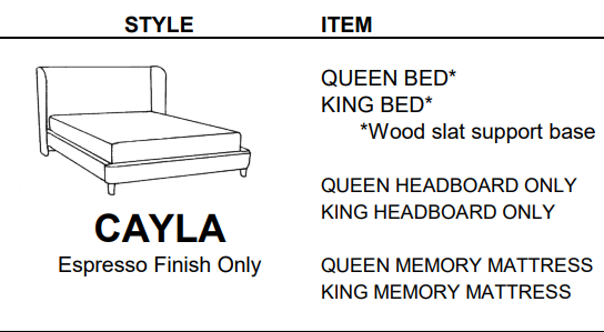 Stylus Sofas CAYLA KING BED