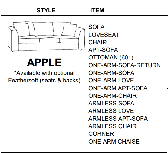 Stylus Sofas APPLE CORNER