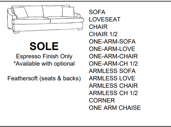 Stylus Sofas SOLE ARMLESS CH 1/2
