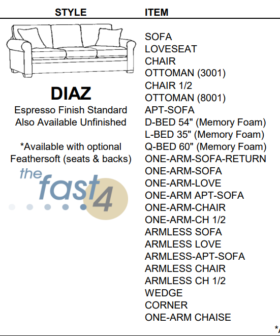 Stylus Sofas DIAZ SOFA