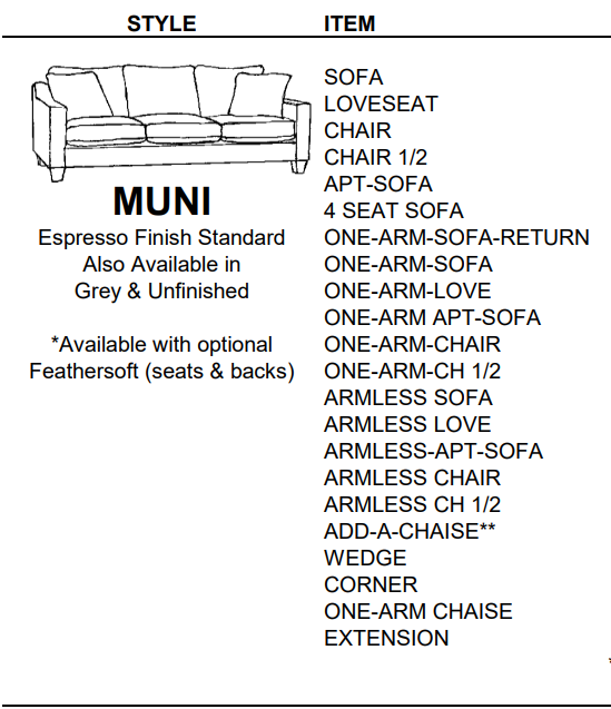 Stylus Sofas MUNI 4 SEAT SOFA