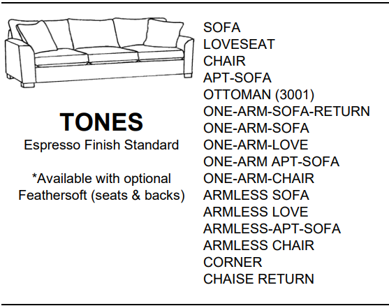 Stylus Sofas TONES ONE-ARM-LOVE