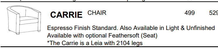 Stylus Sofas CARRIE CHAIR