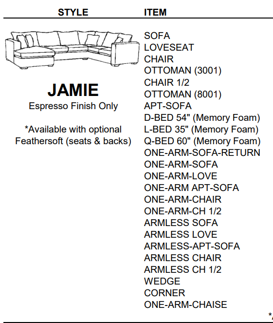 Stylus Sofas JAMIE LOVESEAT