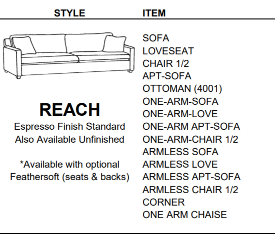 Stylus Sofas REACH LOVESEAT