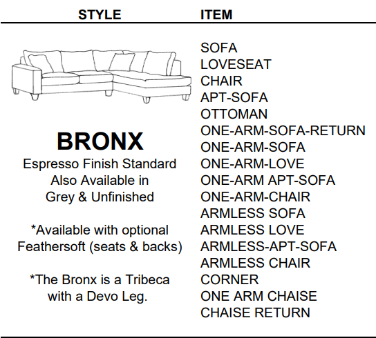 Stylus Sofas BRONX APT-SOFA