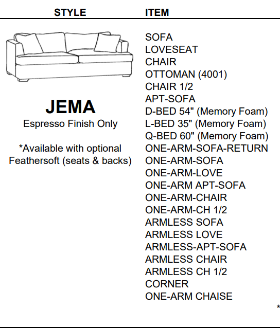 Stylus Sofas JEMA OTTOMAN (4001)