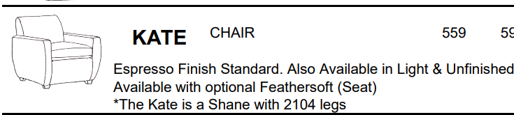 Stylus Sofas KATE CHAIR
