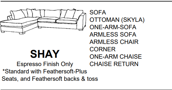 Stylus Sofas SHAY CHAISE RETURN